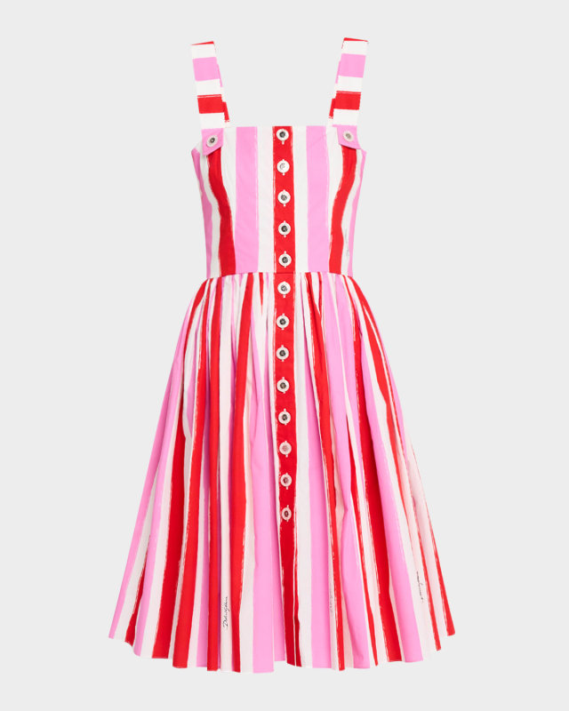 Stripe Poplin Sleeveless Dress